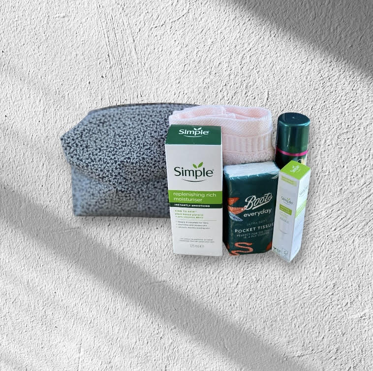 🖤 Handmade Black & White Scribble Stripe Wash Bag