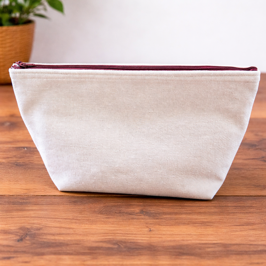 Natural organic  Embroidered  Handmade  Fabric washbag