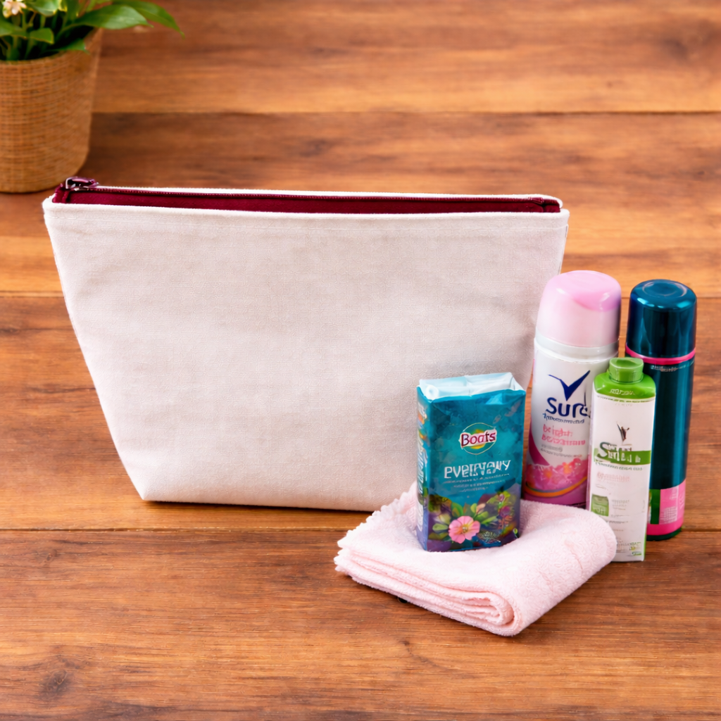 Natural organic  Embroidered  Handmade  Fabric washbag