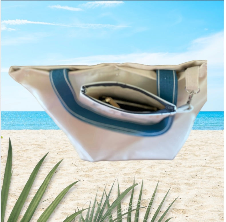 Handmade Natural 100% Linen Organic Tote Bag and Sea Gull Purse | Free UK Shipping