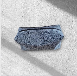 🖤 Handmade Black & White Scribble Stripe Wash Bag