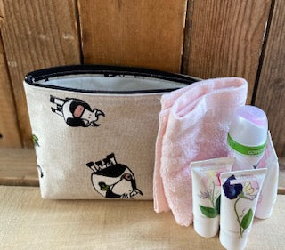 Natural Cow  Handmade  Fabric washbag
