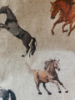 Natural Horse  Handmade  Fabric Tote Bag And Purse Matching Purse Set