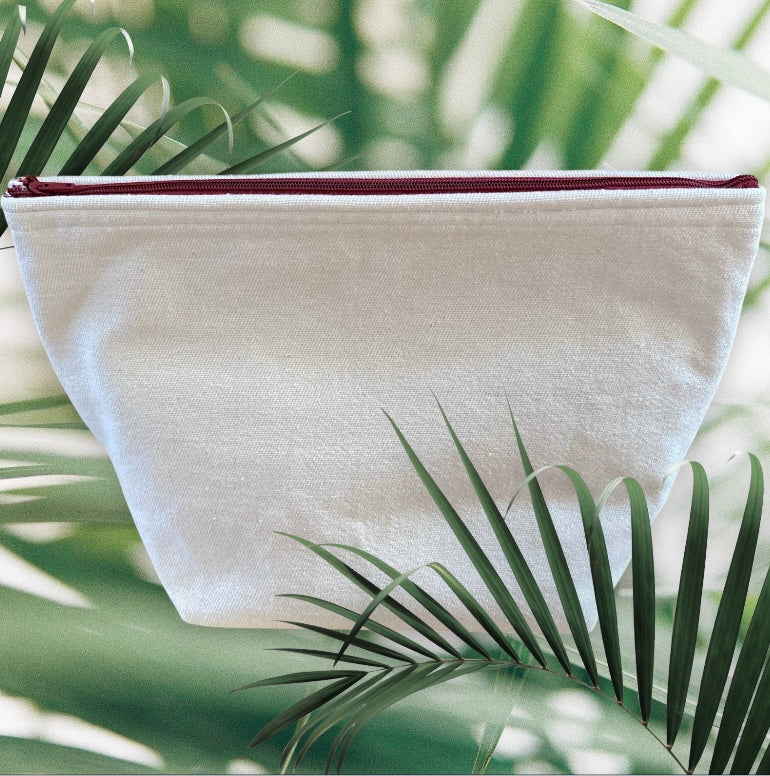 Natural organic  Embroidered  Handmade  Fabric washbag