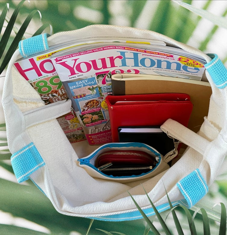 Handmade 100% Linen Organic Tote Bag and Matching Purse | Free UK Shipping