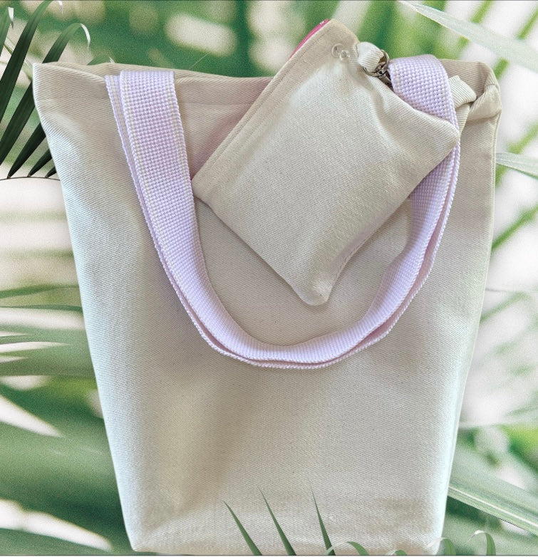 Handmade Natural 100% Linen Organic Tote Bag and Matching Purse | Free UK Shipping