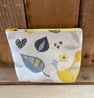Scandinavian Birds Handmade Fabric  Purse